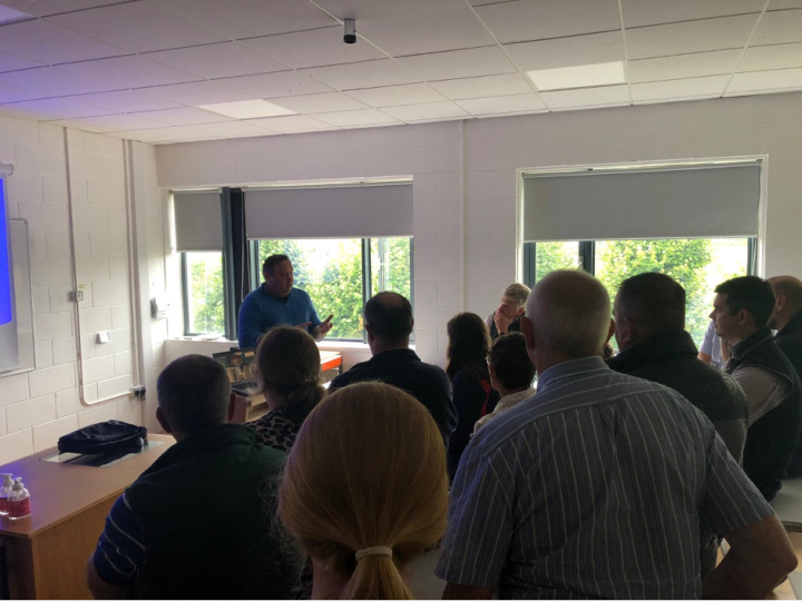 J telling the group about new technologies in construction at ATU Sligo